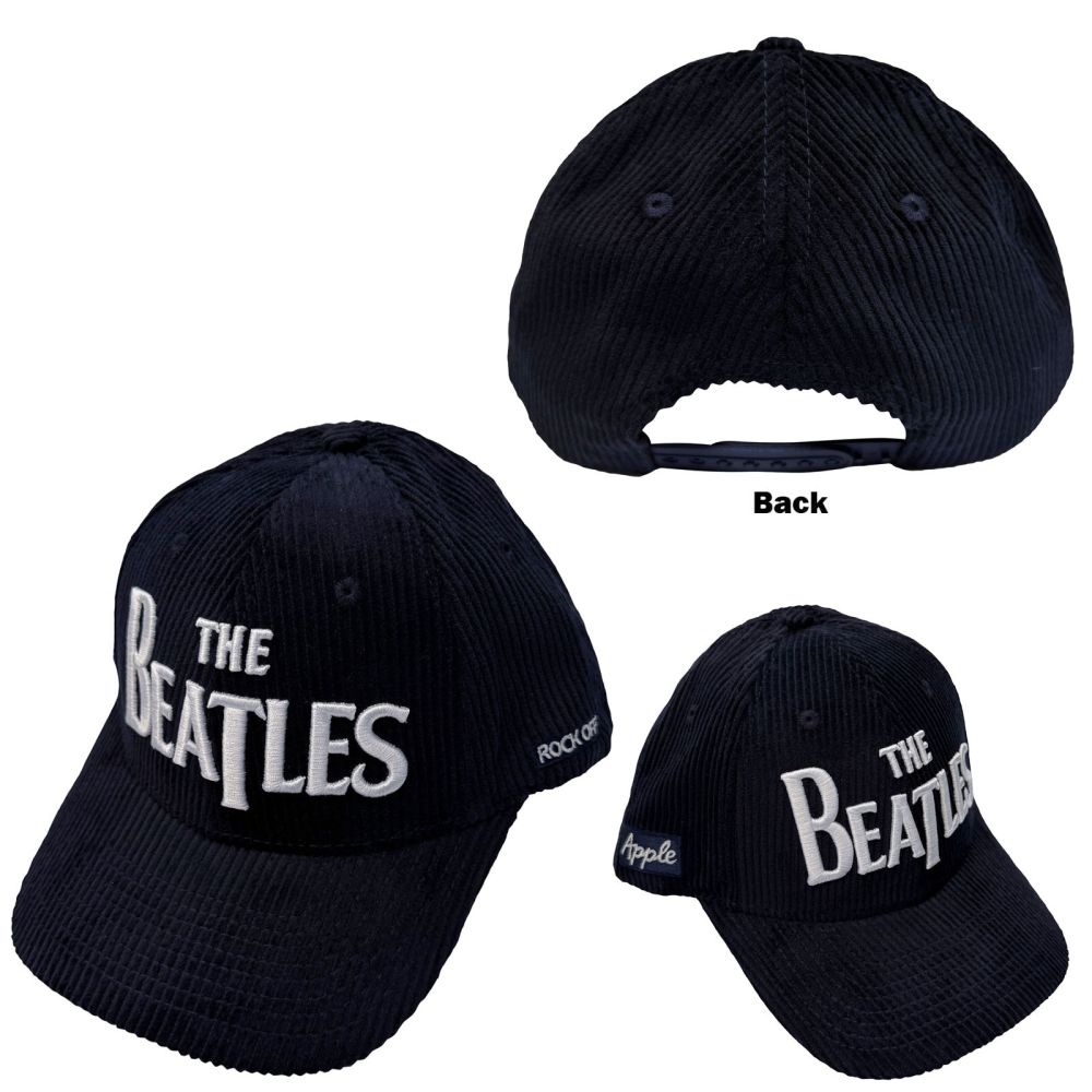 The Beatles - Drop T Logo & Apple Corduroy Baseball pet - Donkerblauw